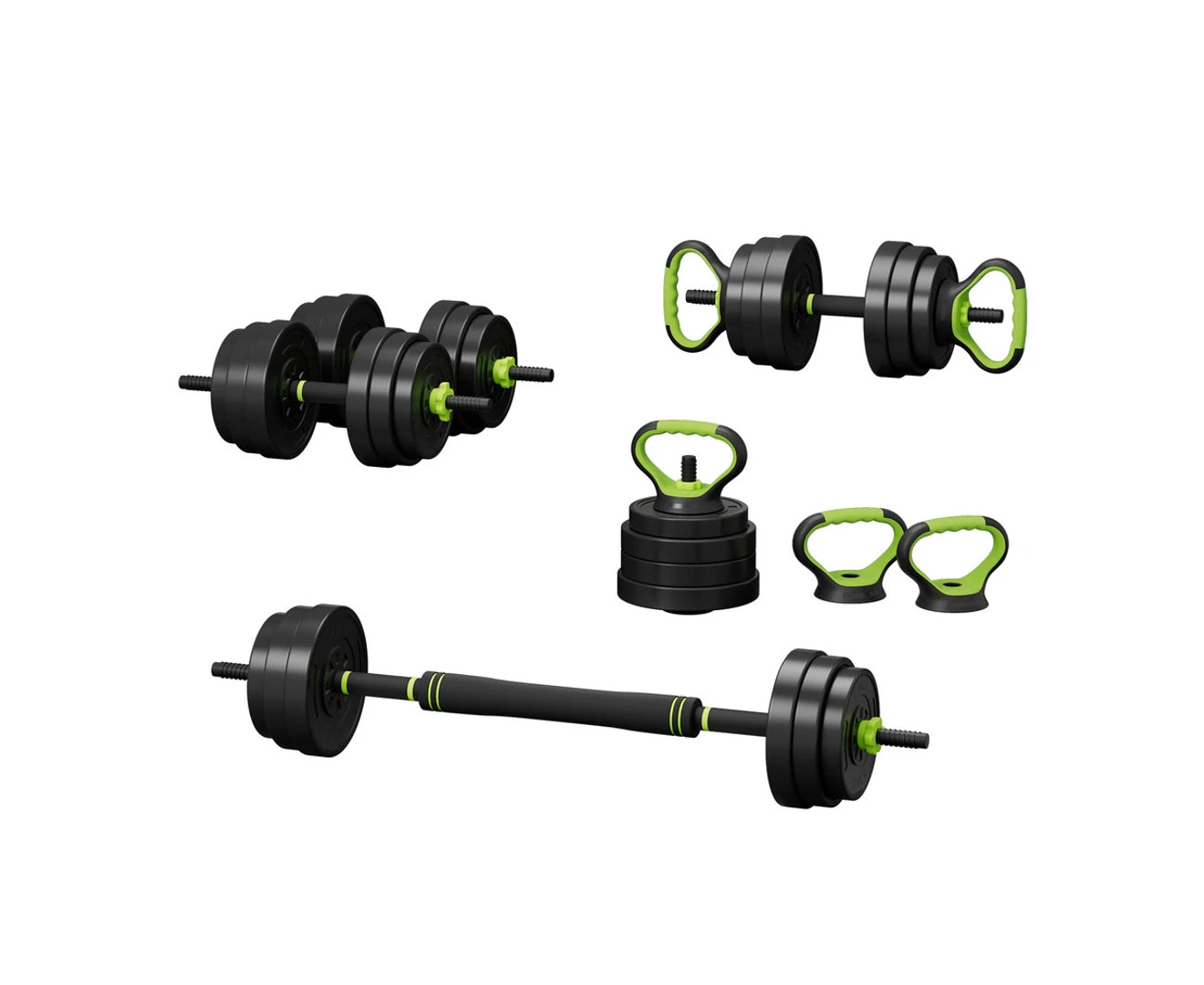 25Kg Adjustable Dumbbells Set Kettle Bell Weight Plates Barbells Gym