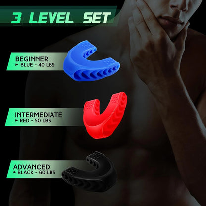 40/50/60Lbs Upgraded Jaw Exerciser and Neck Toning, Jawline Exerciser for Men and Women, Face Muscle Trainin Double Chin Reducer